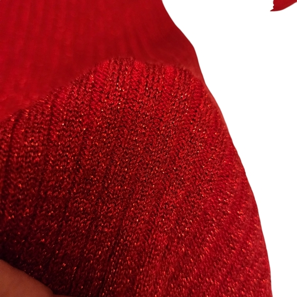 Red Sparkling Ribbed Sweater - Picture 11 of 13